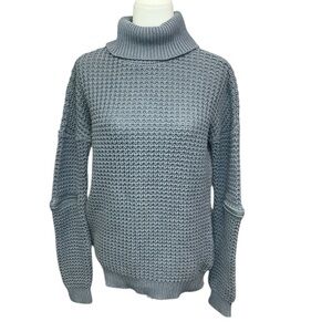 Guess Chunky Turtleneck Zipper Sleeves Sweater